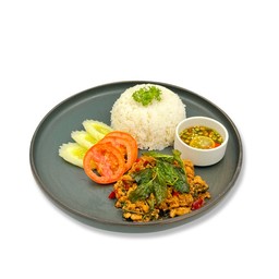 Pad Ka Prao Gai + Rice