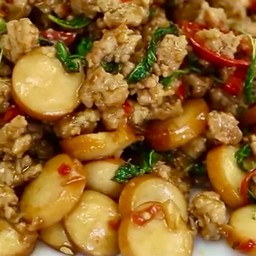 กระเพราะไส้กรอก หมูสับ (กับข้าว)