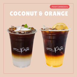 [เซตสุดฮิต] Orange Americano กาแฟน้ำส้มคั้นสด + กาแฟน้ำมะพร้าวสด