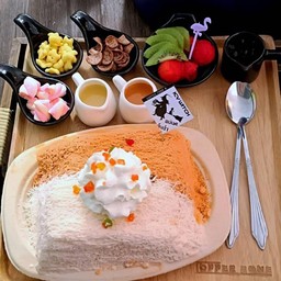 บิงซูสายไหม (ชาไทย-นมสด)