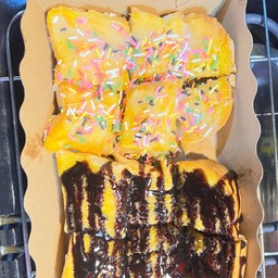 ขนมปังปิ้งเนยนมเรนโบว์+เนยซอสช็อกโกแลต