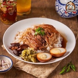 ข้าวขาหมูเห็ดหอมน้ำแดง เนื้อล้วน