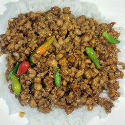 ข้าวราดหมูหวานพริกสด