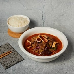 ซุปรสเผ็ดซีฟู๊ดกับเนื้อและข้าว