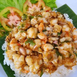 กุ้งสับผัดพริกขี้หนู