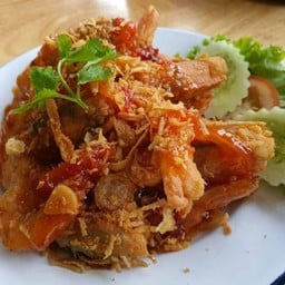 กุ้งสามรสกับข้าว