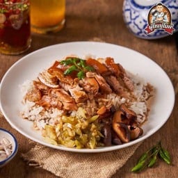 ข้าวขาหมูเห็ดหอมน้ำแดง เนื้อ-หนัง-ไส้