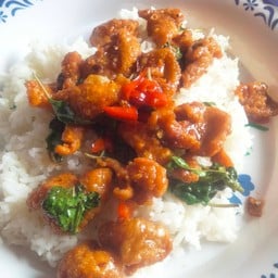 ข้าว+กระเพราไก่กรอบ