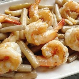 ผัดไหลบัวกุ้ง (กับข้าว)