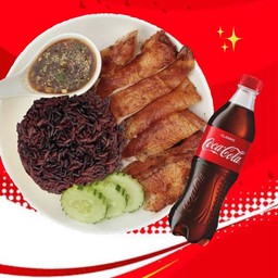 [อร่อยซ่ากับโค้ก] ข้าวไรซ์เบอรี่ไก่อบถัง +  โค้ก ออริจินัล (ขวด)