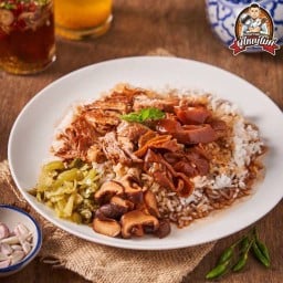 ข้าวขาหมูเห็ดหอมน้ำแดง เนื้อ-ไส้