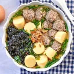 ต้มจืดเต้าหู้หมูสับ + สาหร่าย