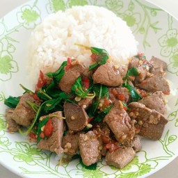 กะเพราตับหมู