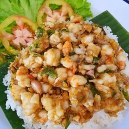 ข้าวกุ้งสับผัดพริกขี้หนู Line man
