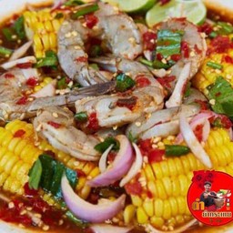 ยำข้าวโพดกุ้งสด