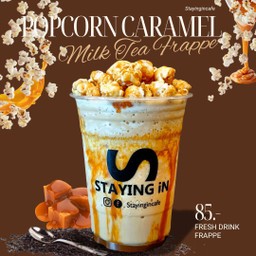 ป๊อปคอร์น  ชานมคาราเมลปั่น ( เมนูชา )