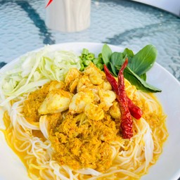 ขนมจีนน้ำยาปู(พร้อมผักสด)