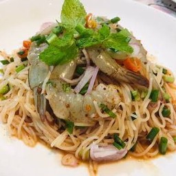 ยำขนมจีนกุ้งสด