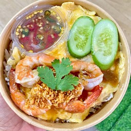 ข้าวไข่ข้นกุ้งกระเทียม