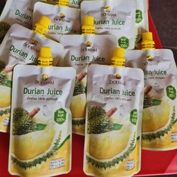 น้ำทุเรียนแท้ 100% Durian Juice 110 ml. จำนวน 2 ซอง หวานมันอร่อย