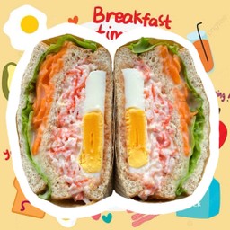 แซนวิชเกาหลี (ปูอัดล้วน ไข่ ผักสลัด) حلال