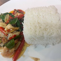 ข้าวราดผัดฉ่า ทะเล/ปลา