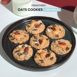 คุกกี้ข้าวโอ๊ต ผสมธัญพืช รสธรรมชาติ ( Vegan ไม่ใส่ นม เนย ไข่ )