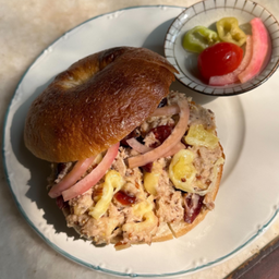 tuna & cranberry Sourdough Bagel sandwich