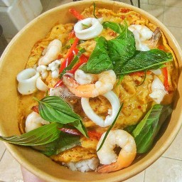 ครัวพระพายไข่ข้น กะเพราพริกแห้ง กระเพราพริกแห้งไข่ข้น ข้าวห่อหมกไข่ข้นทะเล