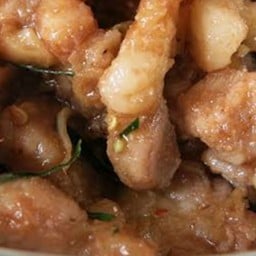 สามชั้นผัดกะปิราดข้าว (เปลี่ยนเป็นหมูชิ้น หรือ หมูสับได้)