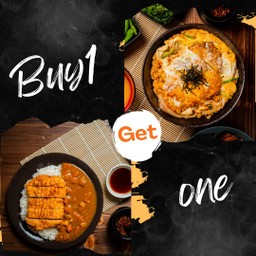 ซื้อคู่สุดคุ้ม ข้าวหน้าเเกงกะหรี่หมูทอด+ข้าวหน้าหมูทอดคัตสึด้ง