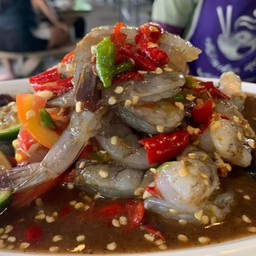ตำเหลากุ้งสด