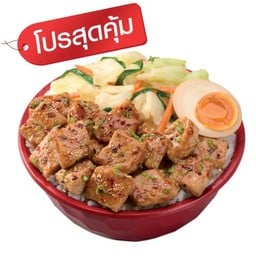 ข้าวหน้าหมูเทปันยากิซอสแจ่ว