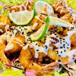 กุ้งกรอบซอสครีมมะนาว