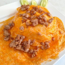 ข้าวหน้าไข่ข้นหมูสับ