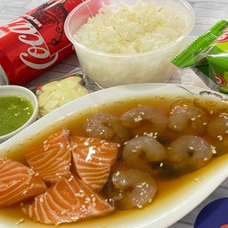 เซ็ตดูโอ้กุ้ง+ม่อนพร้อมโค๊ก