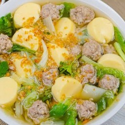 ต้มจืดเต้าหู้หมูสับใส่วุ้นเส้น(กับข้าว)