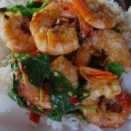 ข้าวกระเพรากุ้ง