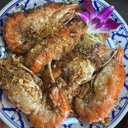 กุ้งแม่น้ำทอดกระเทียม