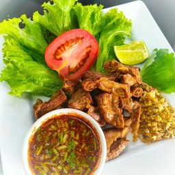 ไส้อ่อนทอดกระเทียม