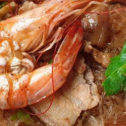 กุ้ง อบวุ้นเส้น พร้อมน้ำจิ้มซีฟู้ด พิเศษ