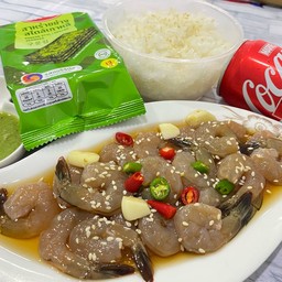 เซ็ตกุ้งดองซีอิ้วพร้อมโค๊ก