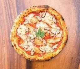 Vegan Chicken and Mushroom Pizza Slice