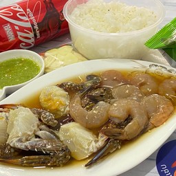 เซ็ตดูโอ้กุ้ง+ปูม้าพร้อมโค๊ก