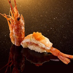 กุ้งหวานอากะ เอบิ ซอสเมนไท