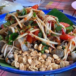 ตำหอยแครงกุ้งสด