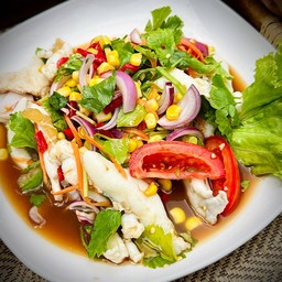 ยำไข่หมึก น้ำปลาร้า