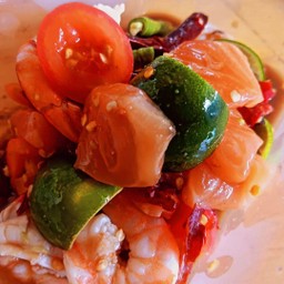 เหลาแซลมอน+กุ้งสุก
