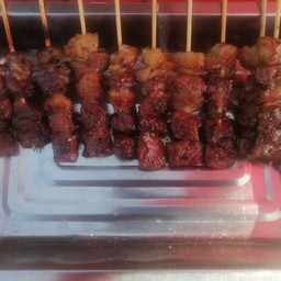 เนื้อพริกไทยดำเสียบไม้