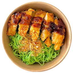 หมี่หยกไก่กรอบ + ซุปสาหร่าย